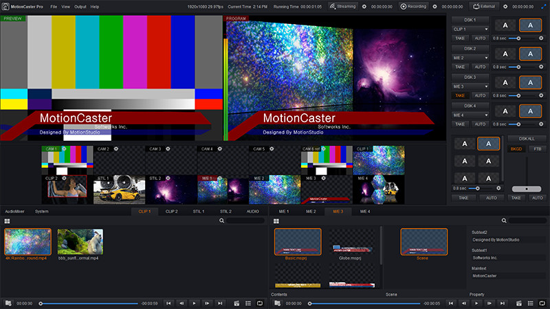 MotionCaster is a live streaming software.