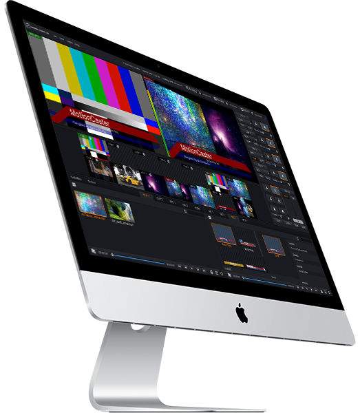 MotionCaster is a live streaming and broadcasting software that can easily handle complex tasks such as Switching, Character generator, Score Board, Virtual Studio and Streaming with only one operator.